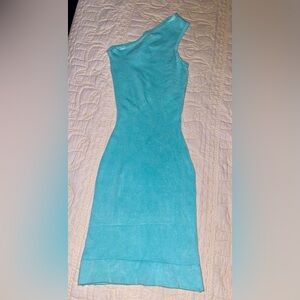 NWOT Light Teal one shoulder bodycon dress